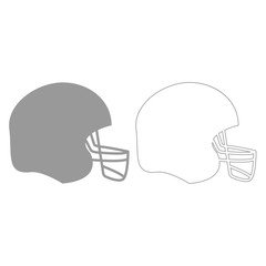 American football helmet  grey set  icon .