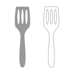 Kitchen spatula  grey set  icon .