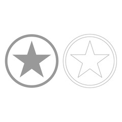 Star in circle  grey set  icon .