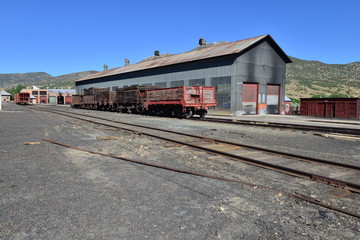 A railway shunting yard in Nevada.
