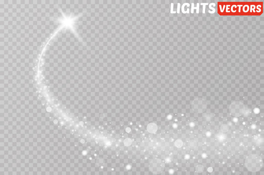 Light glow effect stars bursts with sparkles isolated on transparent background.