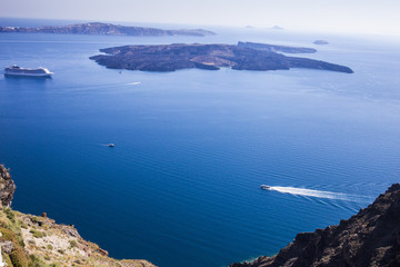 vistas desde la Isla de Santorini
