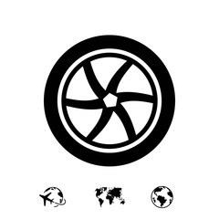 wheel icon stock vector illustration flat design