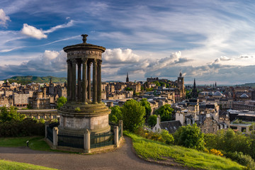 Fototapeta na wymiar Edinburgh's Skyline viewed from Calton Hill