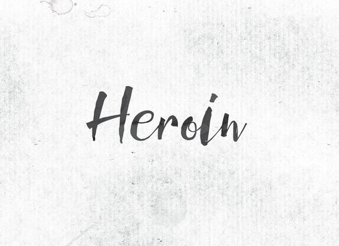 Heroin Concept Painted Ink Word and Theme