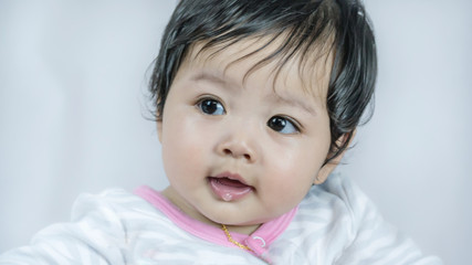 Fototapeta premium Asian cute baby girl
