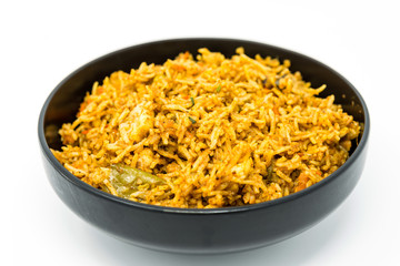 Tasty Indian food basmati rice on a plate
