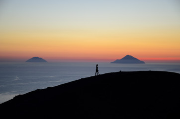 Fototapeta na wymiar sunset on island