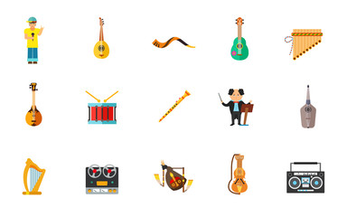 Musical instruments icon set - obrazy, fototapety, plakaty