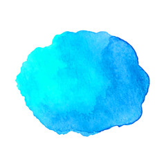 Abstract watercolor blue hand drawn texture, isolated on white background, vector