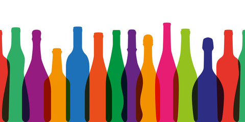 bouteille de vin - silhouette - vin - fond - forme - bannière - web - foire aux vins