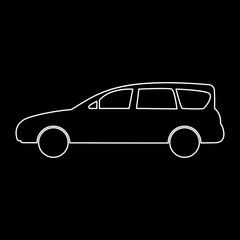 Family car white color path  icon .