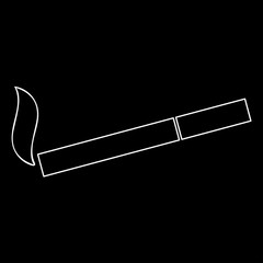 Smoking symbol. Cigarette white color path  icon .