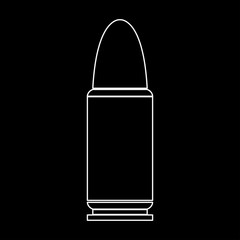 Bullets simple white color path  icon .