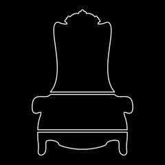 Throne white color path  icon .