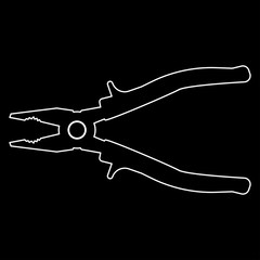 Pliers white color path  icon .