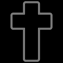 Fototapeta premium Church cross white color path icon .