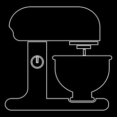 Food processor white color path  icon .