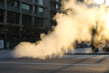 Fumée d'une bouche d'égout - Washington