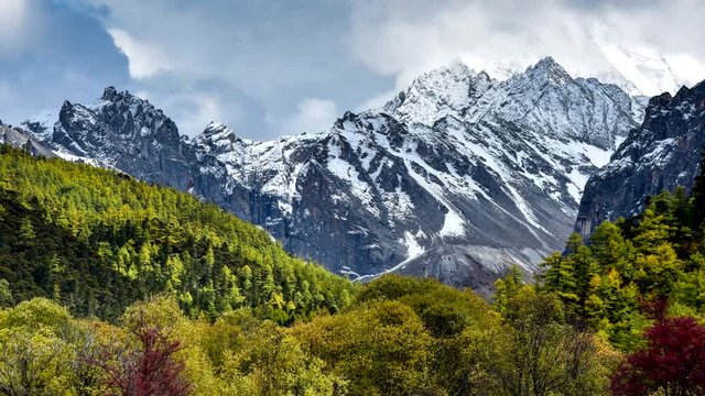 Mountain peak, Yading national level reserve, Daocheng, Sichuan Province, China.