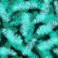 Seamless background with palm leaves
