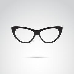 Cat eye glasses vector icon.