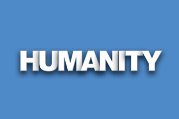 Humanity Theme Word Art on Colorful Background