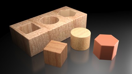 3D shapes to be inserted in the holes - 3D rendering