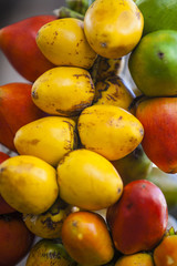 Exotic tropical fruit called chontaduro (Bactris gasipaes) 