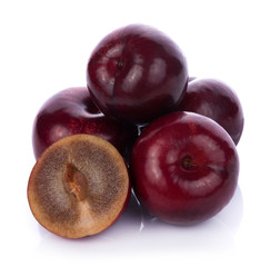 Fototapeta premium plums isolated on white background
