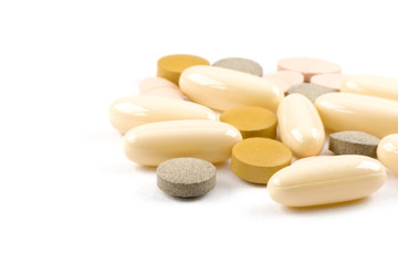 Fototapeta na wymiar Medications in tablets and capsules