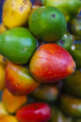Exotic tropical fruit called chontaduro (Bactris gasipaes) 