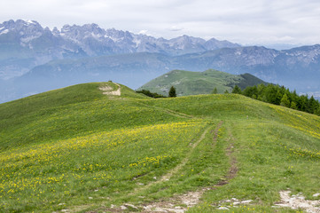 Fototapeta na wymiar Italy, Mount Cornetto surroundings, italian Alps