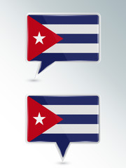 A set of pointers. The national flag of Costa Rica on the location indicator. Vector illustration.