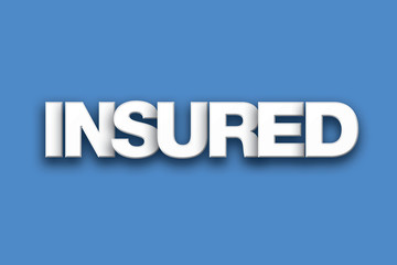 Insured Theme Word Art on Colorful Background