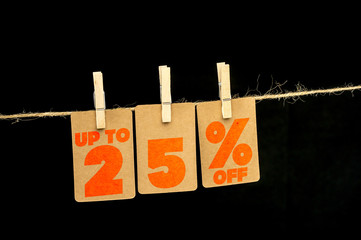 25 percent discount label
