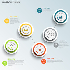 Info graphic with round colored design points template