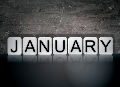January Concept Tiled Word