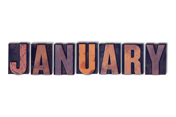 January Concept Isolated Letterpress Word