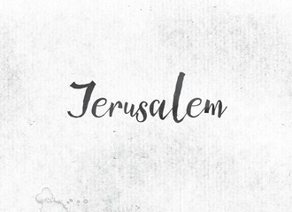 Jerusalem Concept Painted Ink Word and Theme