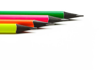 Colorful stationery on a white background