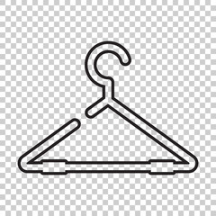 Hanger vector icon in line style. Wardrobe hanger flat illustration.