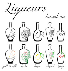 Icons of liqueurs