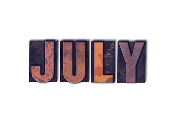 July Concept Isolated Letterpress Word