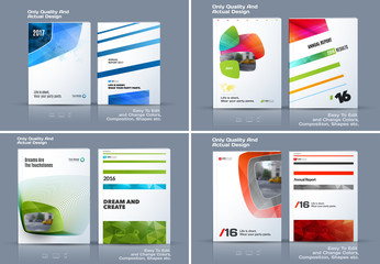 Set of Business vector template, brochure design, abstract annual report, cover modern layout