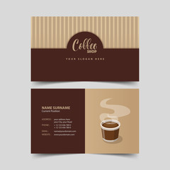 Coffee shop business card design template.