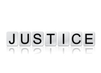 Justice Concept Tiled Word Isolated on White