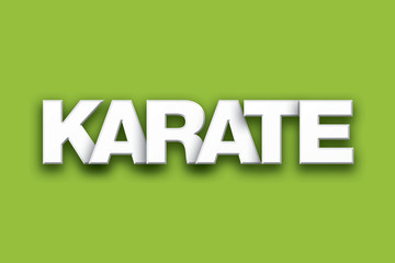 Karate Theme Word Art on Colorful Background