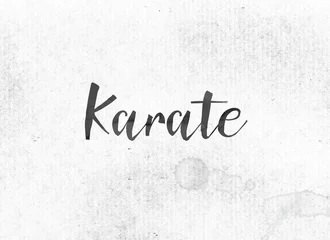 Fotobehang Vechtsport Karate Concept Painted Ink Word and Theme  © enterlinedesign
