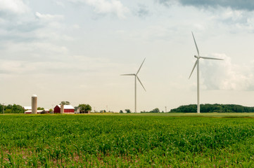 Wind Turbines Provide Electricity on Niagara Escarpment, Wisconsin